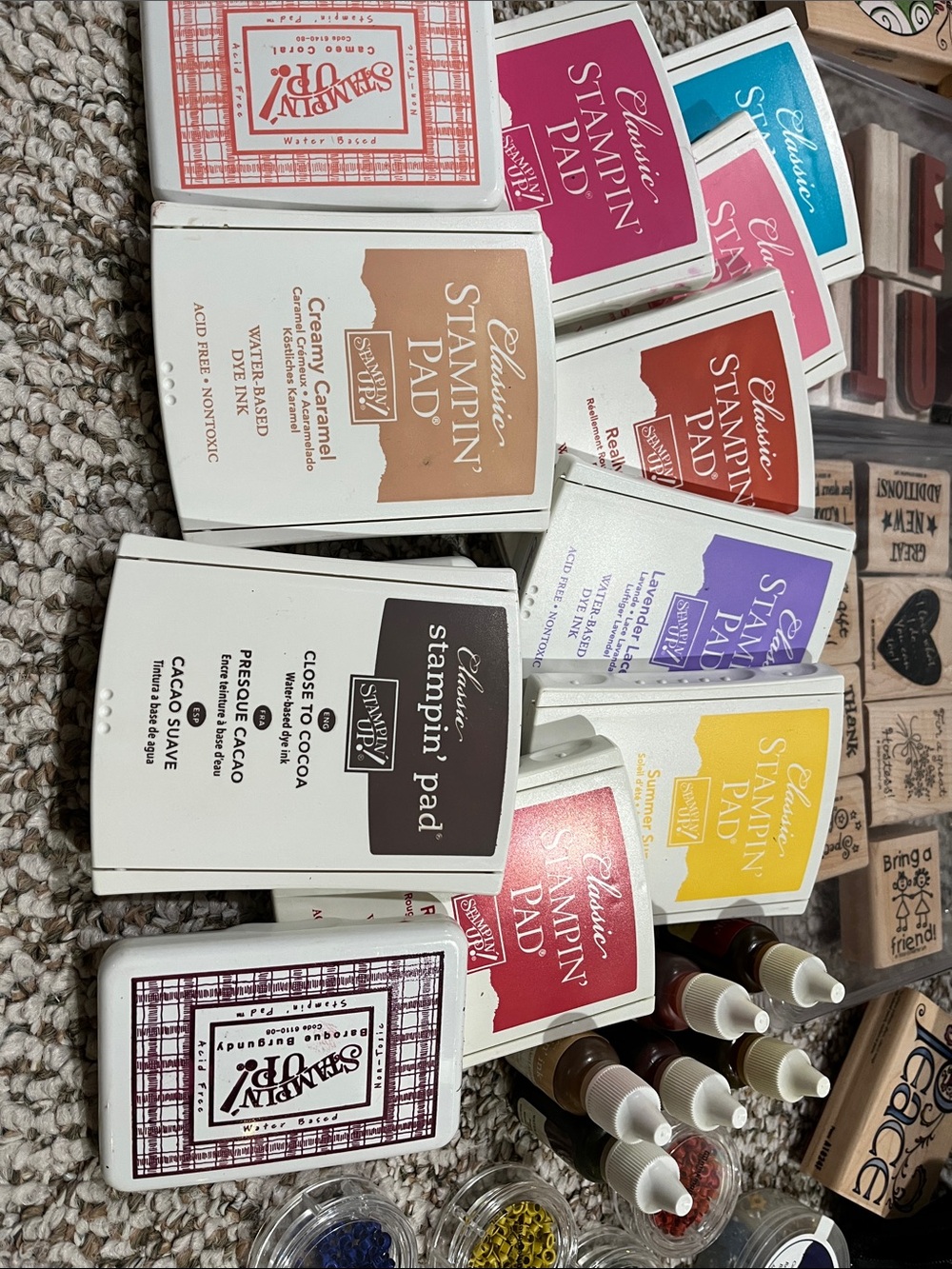 CRAFT LOT BUNDLE SCRAPBOOKING SUPPLIES colors, stamp sets, punches and eyelets - Picture 9 of 9